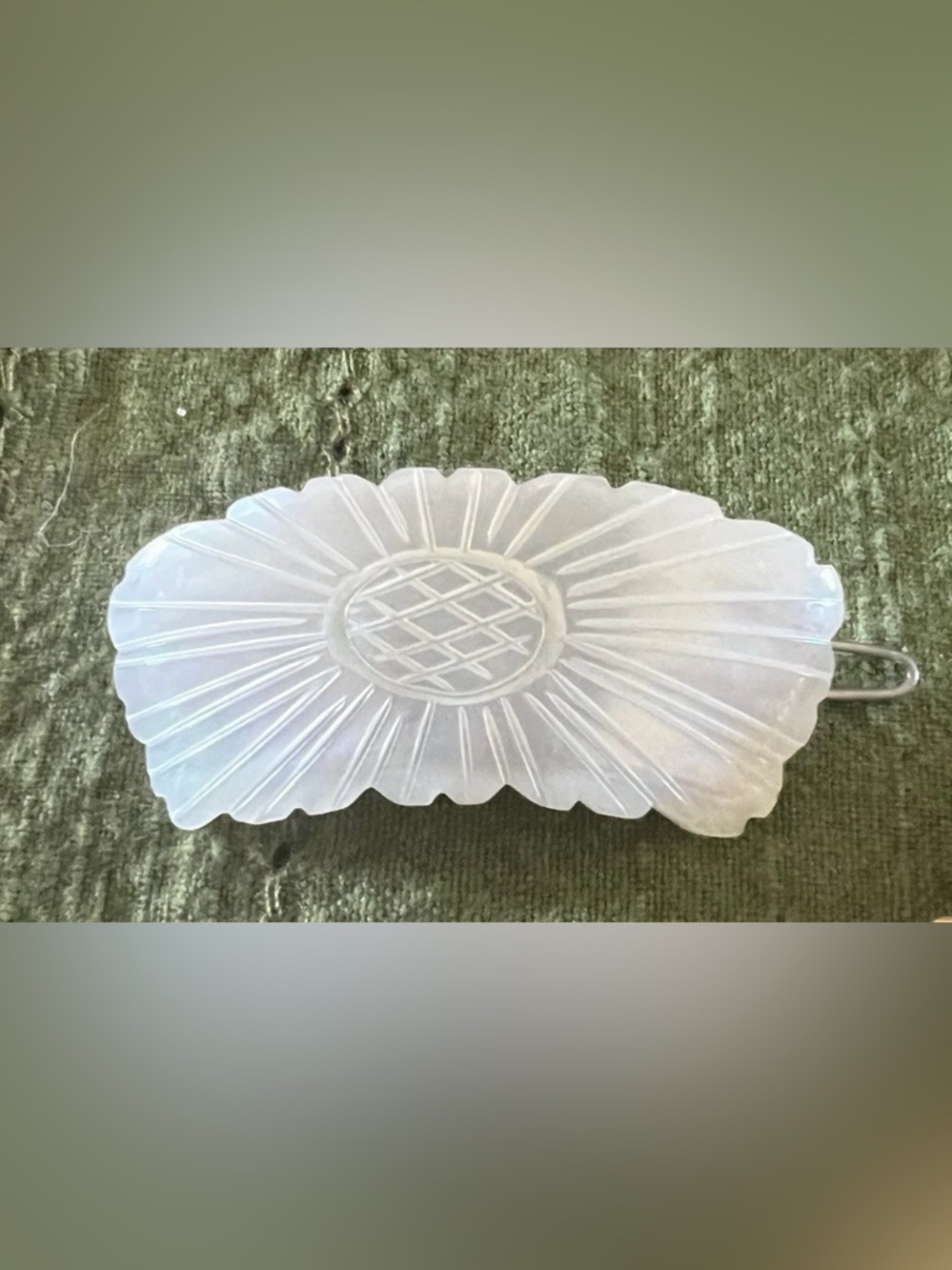 Vintage Hair Clip Barrette Mother Of Pearl Flower Wedding Graduation Mothers Day
